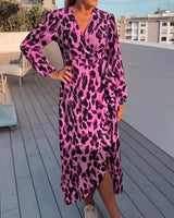 Lisandra | Elegantes Kleid mit V-Ausschnitt – Rosa