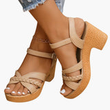 Sandalen Damen - Orthopädische Keilsandalen mit Fußbett – Kamel