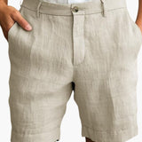 Herren Sommer Shorts mit geradem Bein und Umschlagsaum – Khaki