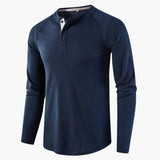 Erik | Klassisches Langarm-T-Shirt – Marineblau