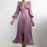 Macie - Elegantes langes Damenkleid – Lila