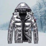 Wetterfester und modischer wintermantel für männer – Silber