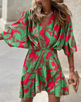 Sivra – Wunderschönes Boho-Wickelkleid – Grün