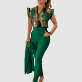 Ginevra - Zweiteiliges Boho-Set mit weicher Haptik – Grün