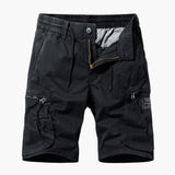 Herren Sommer Cargoshorts mit Reißverschlusstaschen und Kordelzug – Schwarz