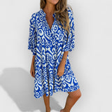 Luca | Allure Kleid mit V-Ausschnitt – Blau