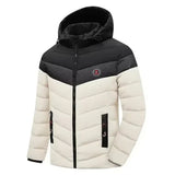 Kapuzenjacke mit verstellbarem design in dreifarbiger optik – Beige