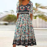 Jenna | Rundhals Boho-Kleid – Multicolor5