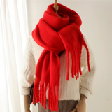 Oneka - Winterschal aus Kaschmir – Rot