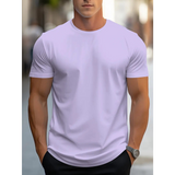 Brian - Klassisches Herren-T-Shirt mit kurzen Ärmeln – Hellviolett