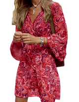 Joella - Elegantes Boho-Kleid für Frauen – Rot