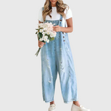 Yuna - Jumpsuit mit Vintage-Waschung – Hellblau
