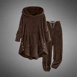 Meirya - Bequemes Zweiteiliges Tunika Set – Kaffee