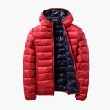 Damen Steppjacke mit Kapuze und Wendefunktion – Rot / Schwarz