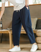 Jeremiah | Locker geschnittene Plissee-Sommerhose mit Kordelzug – Marineblau