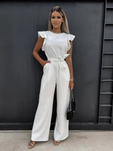 EffortlessElegance - Overall mit weitem Bein – Weiß