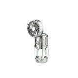 SolarBreeze LED Campinglaterne – Zusammenklappbares Licht mit Eingebautem Ventilator und USB-Wiederaufladbarem Strom – Silber