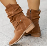 Eudora – Hochwertige Stiefeletten aus Wildleder – Braun