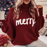 Emerie – warmer festlicher Rollkragenpullover für Damen – Rote Rose