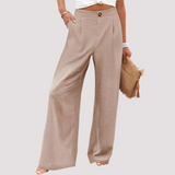 Helen - Lässige Hose mit weitem Bein für Damen – Khaki
