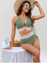 Lizia | Bauchweg-Bikini-Set mit hoher Taille – Grün