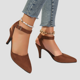 Nicole | Orthopädische Komfort-Heels mit Doppelriemen – Braun