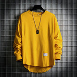 Leon | Herren Oversized Longsleeve Rundhals Langarm Basic – Gelb