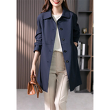 Damen Wasserdichter Trenchcoat | Lässig – Dunkelblau