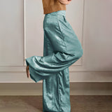 Bailee - Elegante weite Hose mit weitem Bein – Hellblau