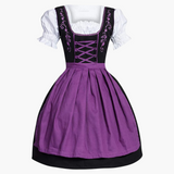 Traditionelles Dirndl mit Schürze für Damen - Oktoberfest 2025 – Lila