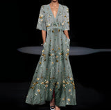 Elena - Sommerkleid mit V-Ausschnitt für Damen – Grau