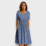Fiona – Elegantes Kleid mit fließender Silhouette – Blau
