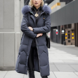 Daunenjacke Damen Lang Mit Kapuze | Gefüttert Und Elegant – Dunkelblau