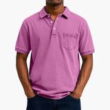 Poloshirt Klassisches - Kurzarmshirt für Herren mit Tasche – Rosa