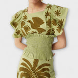 Amy - Elegantes Palmenkleid – Grün