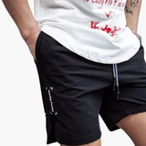 Badeshorts - Herren Sommer-Shorts mit Kordelzug Design – Schwarz