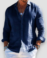Ronaldo | Lässiges Herrenhemd – Marineblau