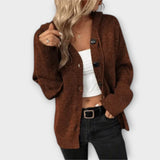 Nina | Klassischer Strick-Cardigan mit Knöpfen – Braun