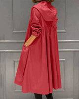 Lange Regenjacke für Damen | Mit Kapuze – Rot