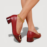 Loyda™ – Elegante Blockabsätze – Rot