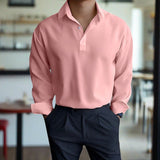 Tristan | Langarm-Polo für Herren – Rosa