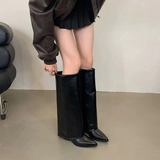 Wynne - Weite Damenstiefeletten mit klobigem Absatz – Schwarz