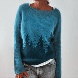 Damen Winter Strickpullover | Lässig – Blau