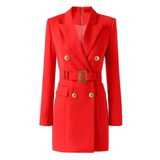 Stilvolles Einfarbiges Blazer-Kleid - Celeste – Rot
