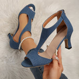 Heidrun™ | Elegante und bequeme Sandalen mit Absatz – Blau