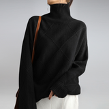 Kuscheliger weicher Rollkragenpullover für Damen | Ideal für alle Jahreszeiten – Schwarz