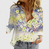 Fiona | Bluse mit Blütenprint – Gelb Lila