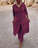 Camilla | Geometrisches Eleganz-Set – Fuchsie