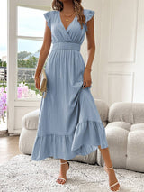 Gayasha - Elegantes Armelloses Kleid – Himmelblau
