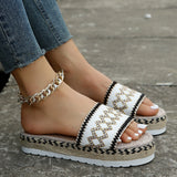 Sabrina - Geflochtene Boho-Plateau-Sandalen mit Komfort und Stil – Weiß